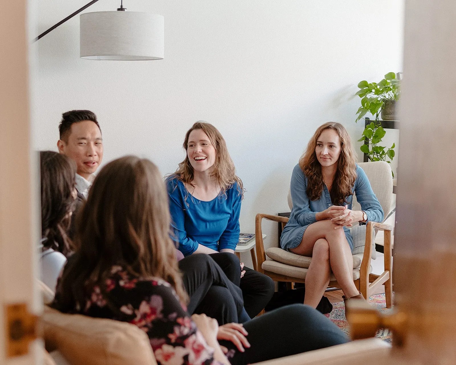 Therapist working with children and parents