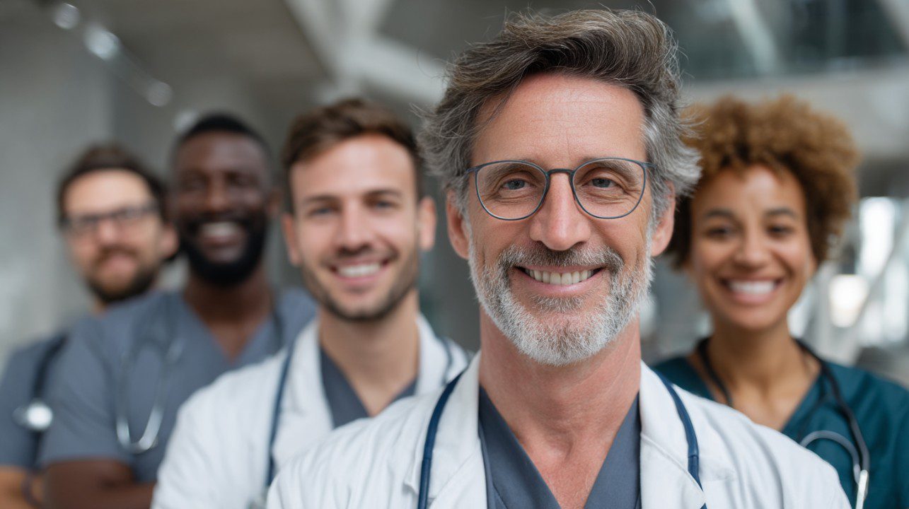 Diverse team of clinic practitioners